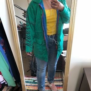 Vintage Green Unique Raincoat